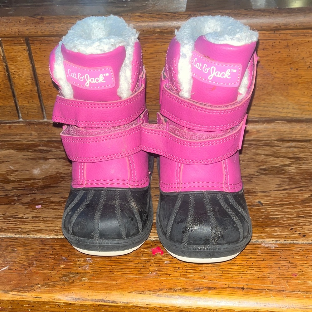 Cat & Jack Fuchsia and Black Kids Boots